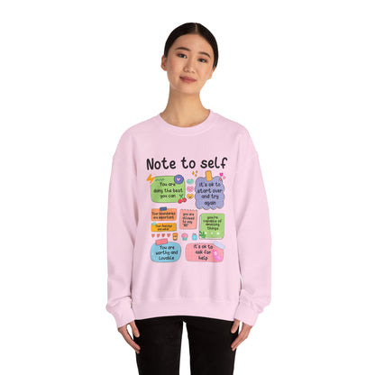 Sweatshirt Note to Self Mental Health Unisex Heavy Blend™ Crewneck