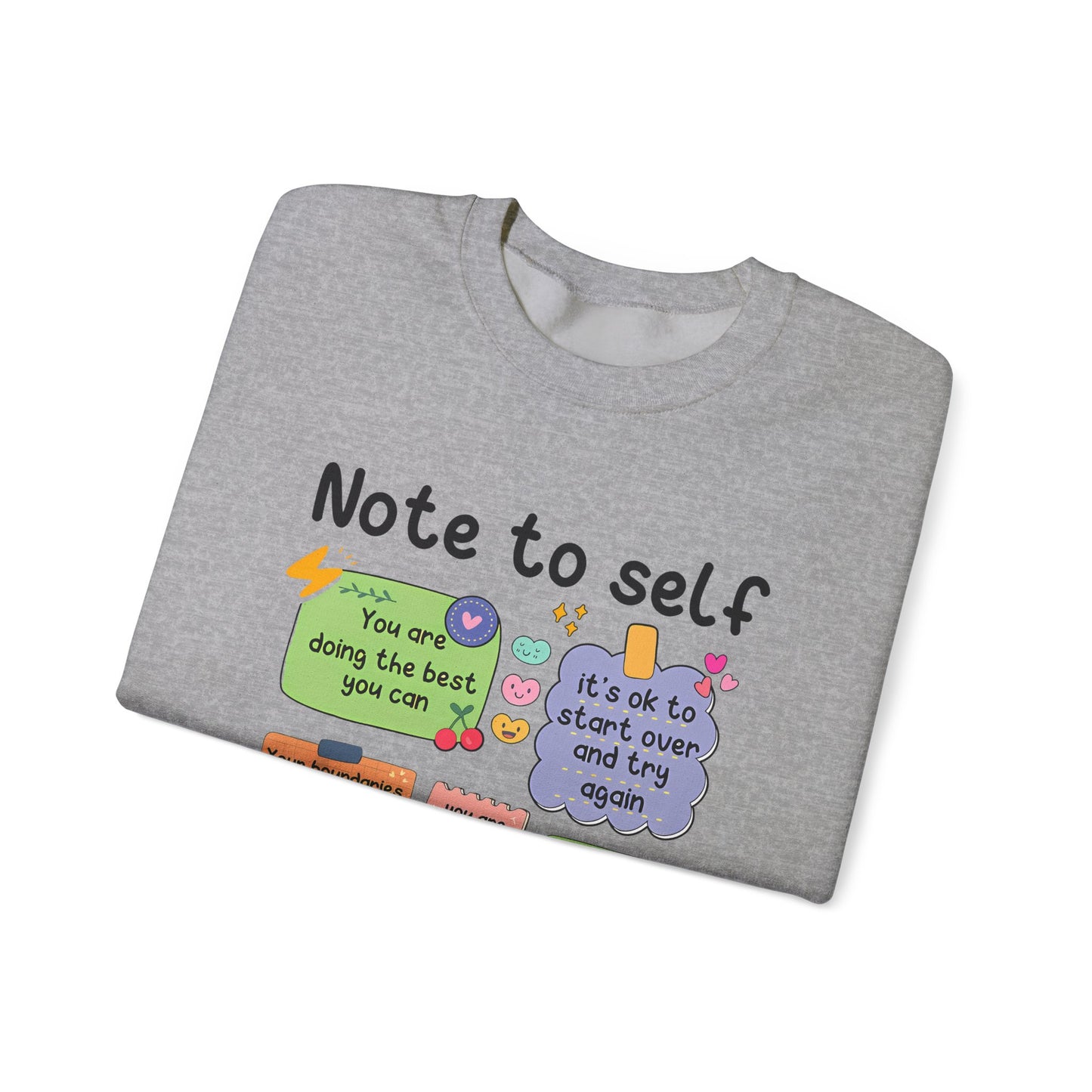 Sweatshirt Note to Self Mental Health Unisex Heavy Blend™ Crewneck