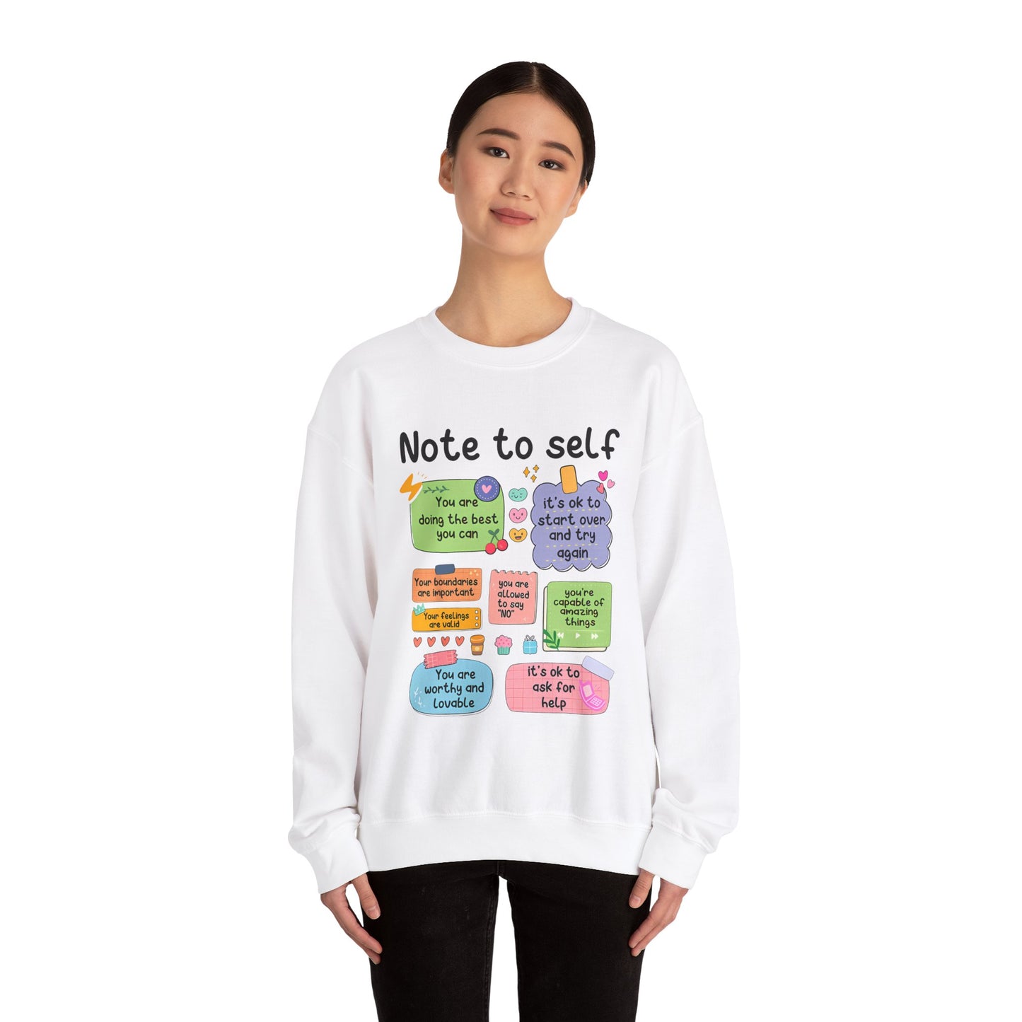 Sweatshirt Note to Self Mental Health Unisex Heavy Blend™ Crewneck