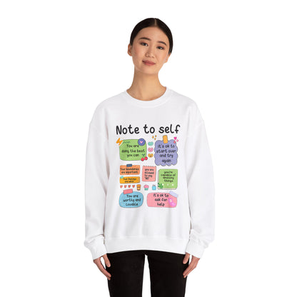 Sweatshirt Note to Self Mental Health Unisex Heavy Blend™ Crewneck