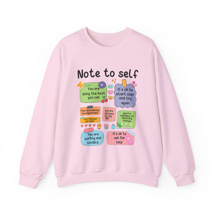 Sweatshirt Note to Self Mental Health Unisex Heavy Blend™ Crewneck