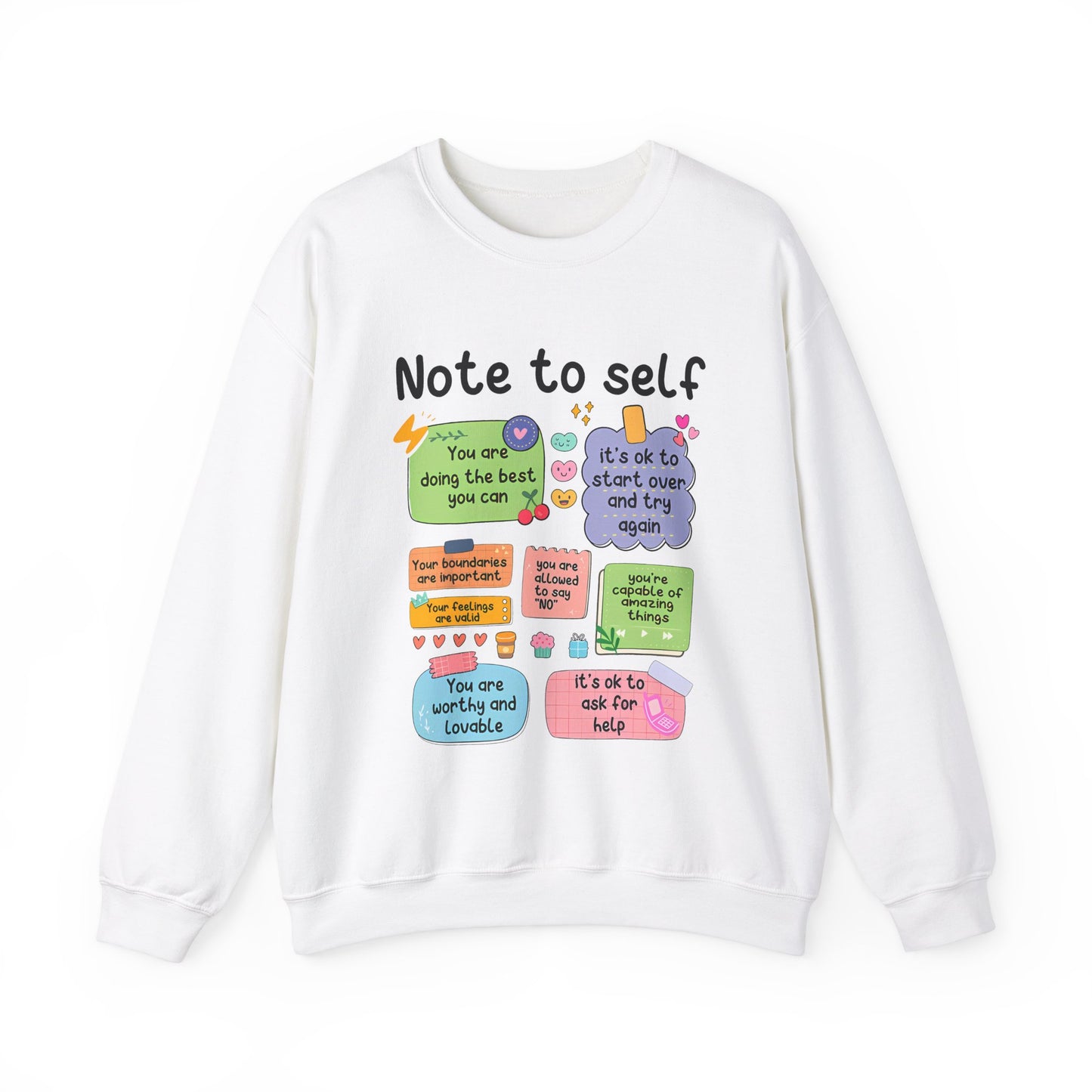 Sweatshirt Note to Self Mental Health Unisex Heavy Blend™ Crewneck