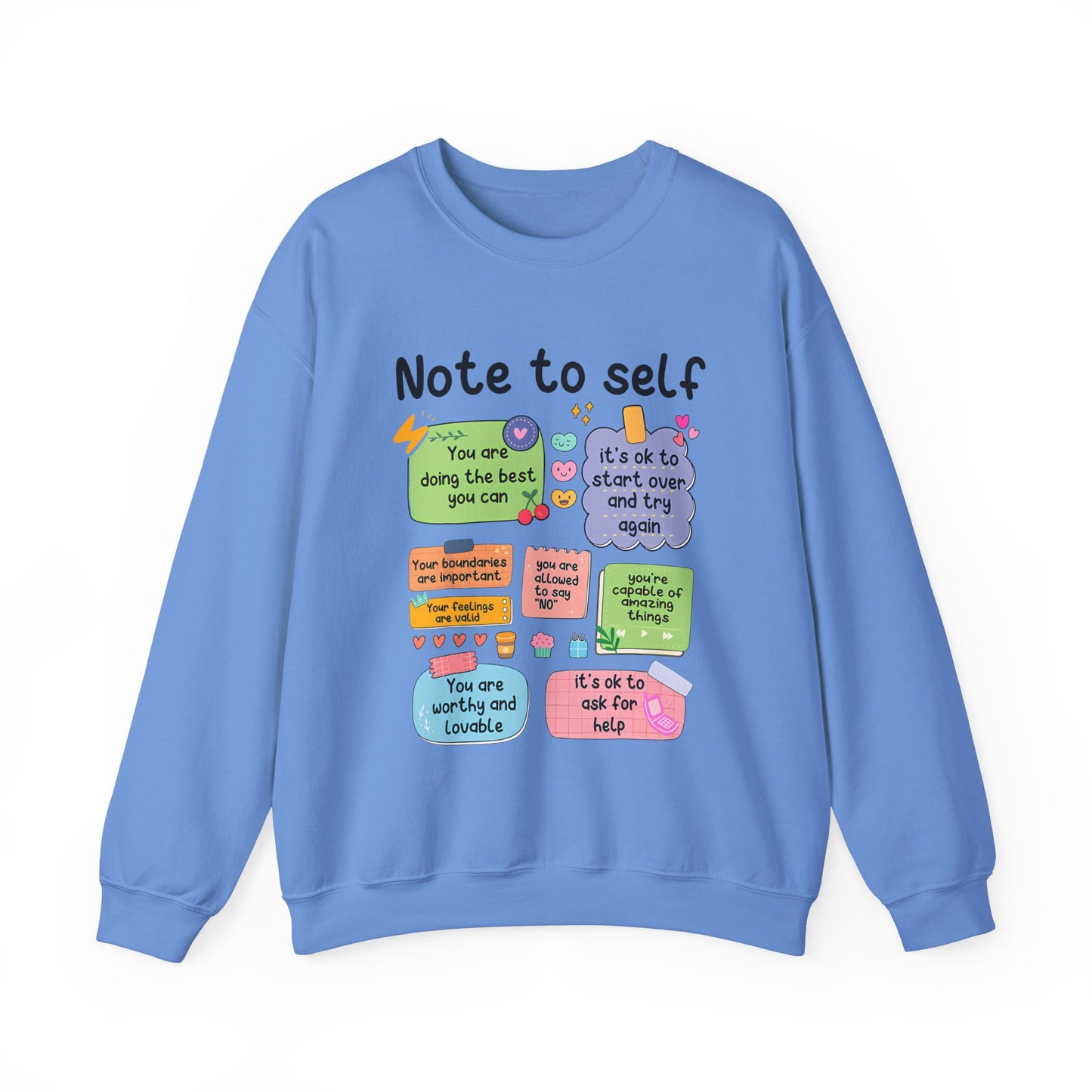 Sweatshirt Note to Self Mental Health Unisex Heavy Blend™ Crewneck