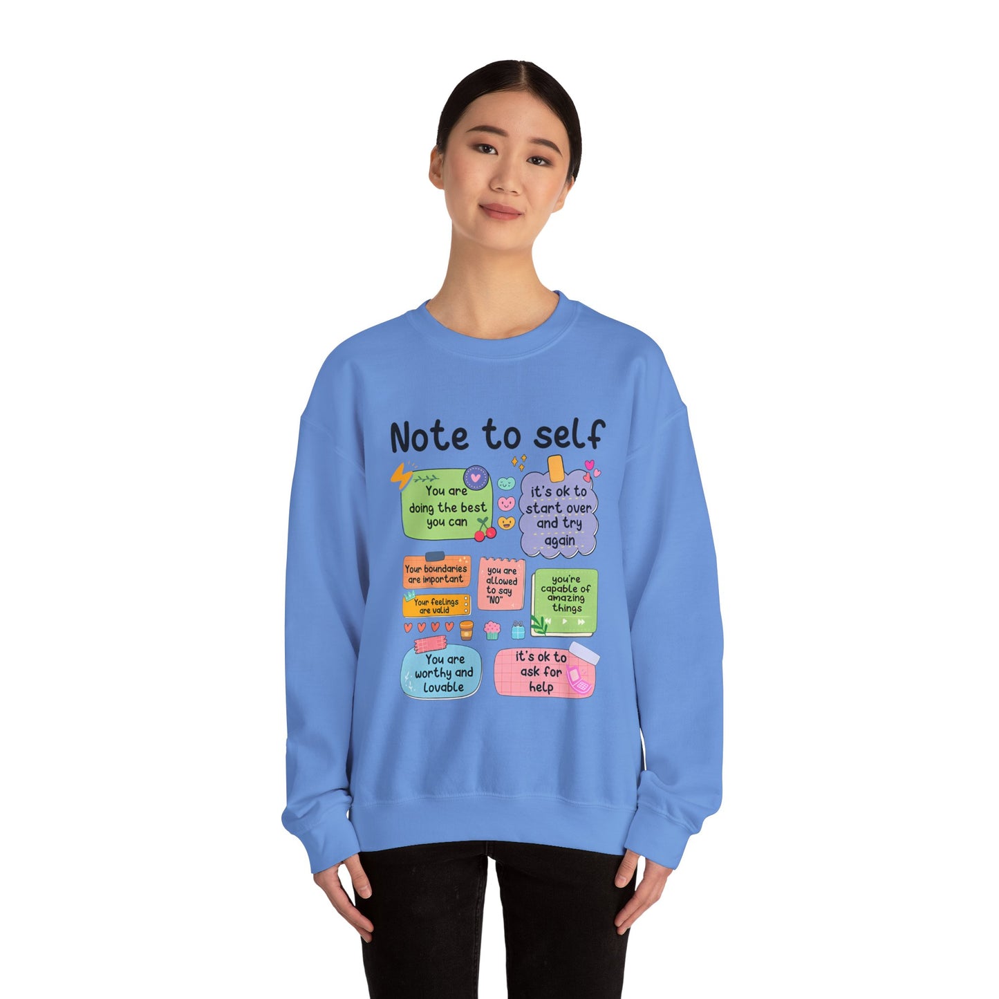 Sweatshirt Note to Self Mental Health Unisex Heavy Blend™ Crewneck