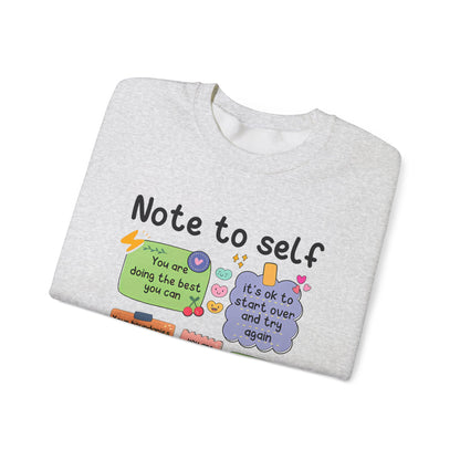 Sweatshirt Note to Self Mental Health Unisex Heavy Blend™ Crewneck