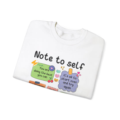 Sweatshirt Note to Self Mental Health Unisex Heavy Blend™ Crewneck