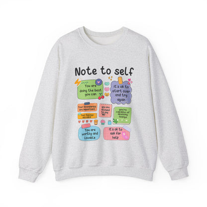 Sweatshirt Note to Self Mental Health Unisex Heavy Blend™ Crewneck