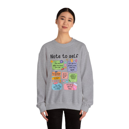 Sweatshirt Note to Self Mental Health Unisex Heavy Blend™ Crewneck