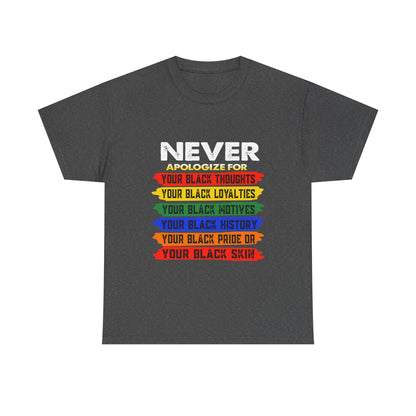 Never Apologize Unisex Tee